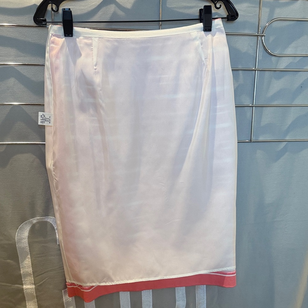 Kors Michael Kors Flamingo Pink and White Striped Skirt; Sz 10; Brand New!! - Picture 8 of 9